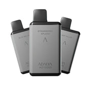 Adalya AD10000 disposable vapes – Strawberry Splash, Lady Killer, and Blue Melon flavors, 10,000 puff rechargeable vape devices.